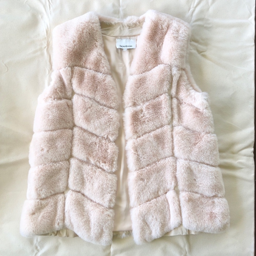 NWOT Heartloom SERA VEST Gorgeous Cream FAUX FUR